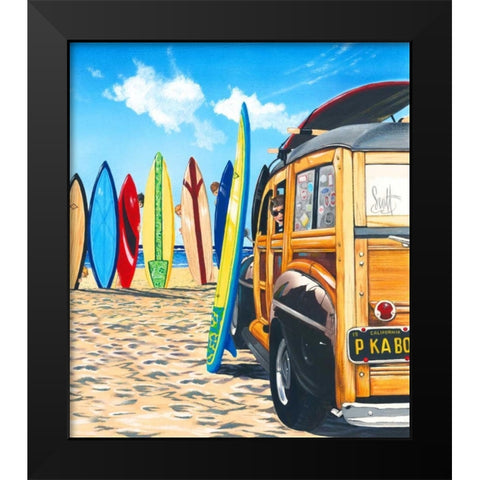 Beach Cruiser Kids Black Modern Wood Framed Art Print by Westmoreland, Scott