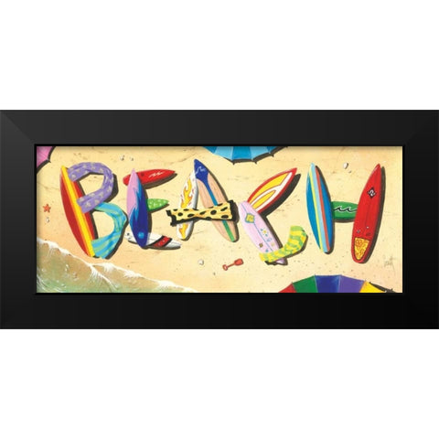 Beach in Boards Black Modern Wood Framed Art Print by Westmoreland, Scott