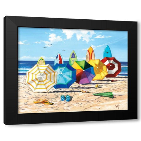 Brellas and Boards Black Modern Wood Framed Art Print by Westmoreland, Scott