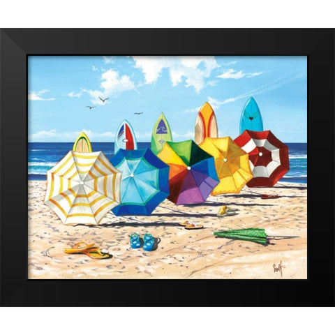 Brellas and Boards Black Modern Wood Framed Art Print by Westmoreland, Scott