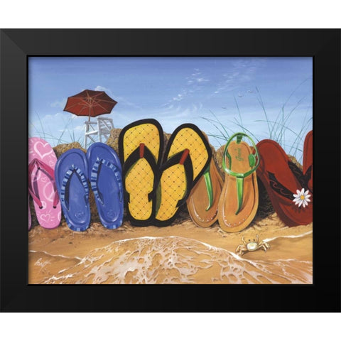 Flip Flop Fence Black Modern Wood Framed Art Print by Westmoreland, Scott