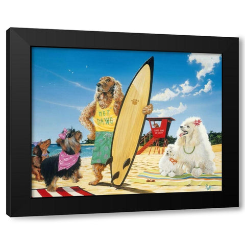 Hot Dawg Black Modern Wood Framed Art Print with Double Matting by Westmoreland, Scott