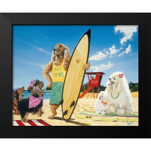 Hot Dawg Black Modern Wood Framed Art Print by Westmoreland, Scott