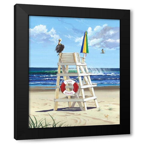Pelican Perch Black Modern Wood Framed Art Print by Westmoreland, Scott