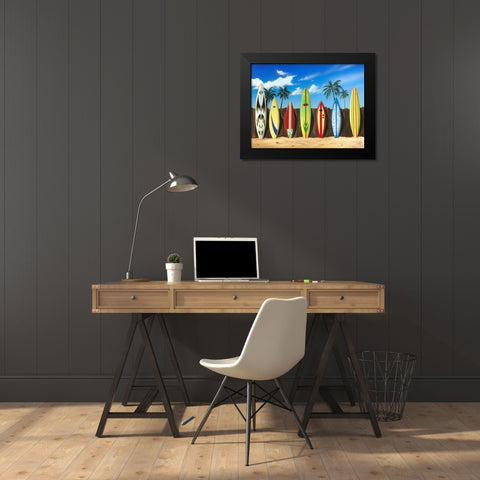 Starting Lineup Black Modern Wood Framed Art Print by Westmoreland, Scott