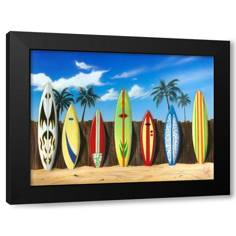 Starting Lineup Black Modern Wood Framed Art Print with Double Matting by Westmoreland, Scott