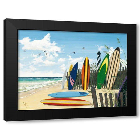 Surf Boards Black Modern Wood Framed Art Print by Westmoreland, Scott