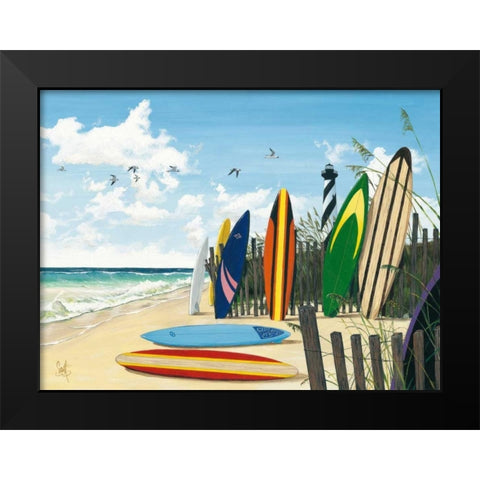 Surf Boards Black Modern Wood Framed Art Print by Westmoreland, Scott