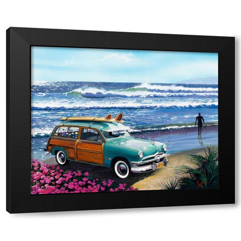 Surf City Black Modern Wood Framed Art Print by Westmoreland, Scott
