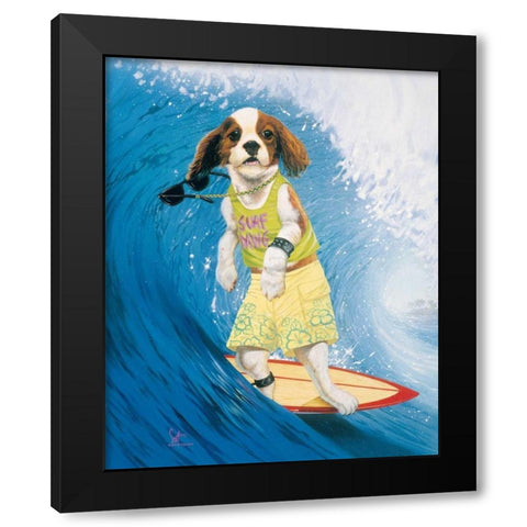 Surf Dawg Black Modern Wood Framed Art Print with Double Matting by Westmoreland, Scott