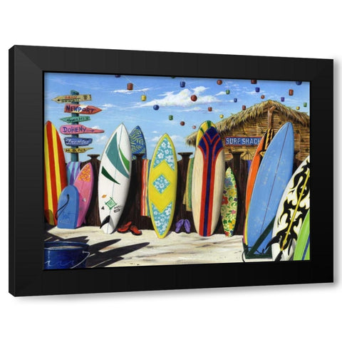 Surf Shack Black Modern Wood Framed Art Print with Double Matting by Westmoreland, Scott