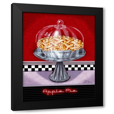 Apple Pie Black Modern Wood Framed Art Print by Warren, Sheri
