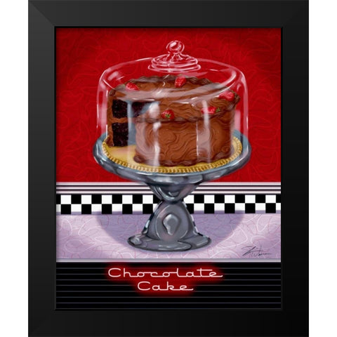 Chocolate Cake Black Modern Wood Framed Art Print by Warren, Sheri