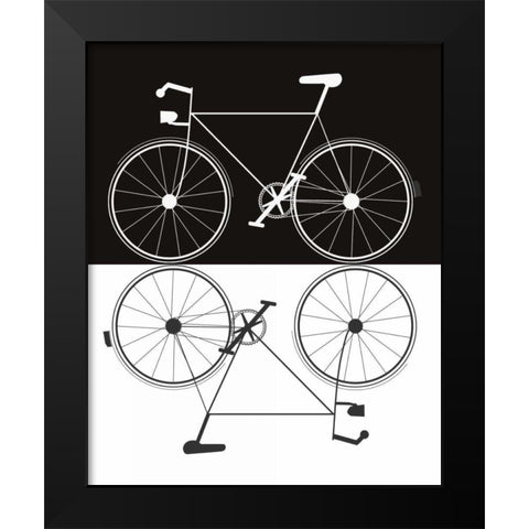 Two Bikes Black Modern Wood Framed Art Print by Weiss, Jan