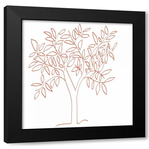 A Tangerine Tree Black Modern Wood Framed Art Print with Double Matting by Weiss, Jan