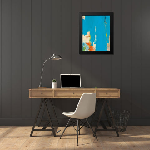 Aqua Tide Black Modern Wood Framed Art Print by Weiss, Jan