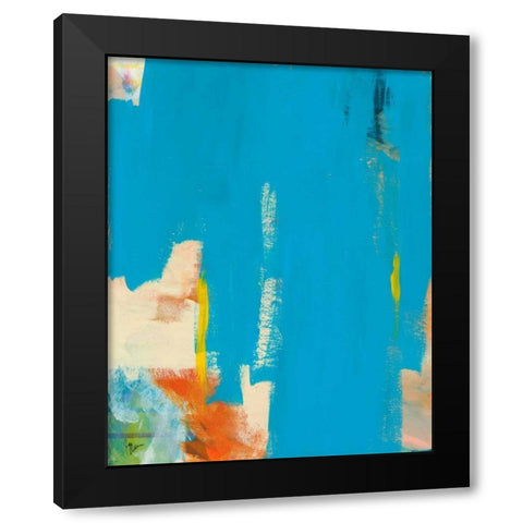Aqua Tide Black Modern Wood Framed Art Print by Weiss, Jan