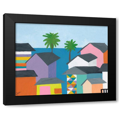 Beachfront Property 2 Black Modern Wood Framed Art Print by Weiss, Jan