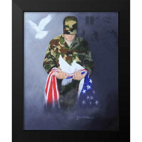 A Prayer for Peace Black Modern Wood Framed Art Print by Wilson, Richard