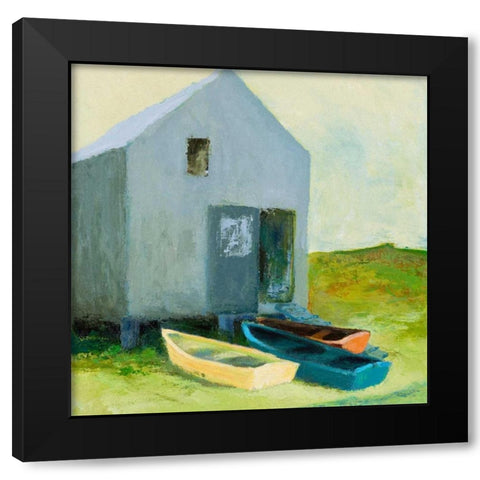 Boat House Black Modern Wood Framed Art Print by Wakefield, Martha