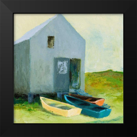 Boat House Black Modern Wood Framed Art Print by Wakefield, Martha