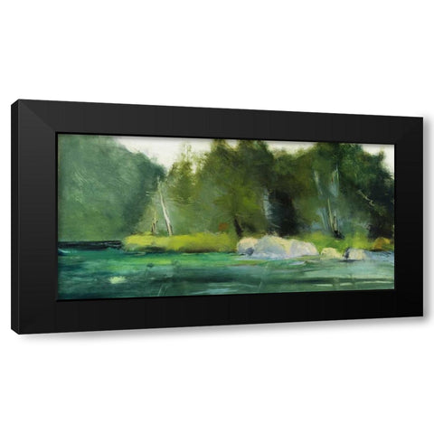 Lily Pond and Dark Woods Black Modern Wood Framed Art Print with Double Matting by Wakefield, Martha