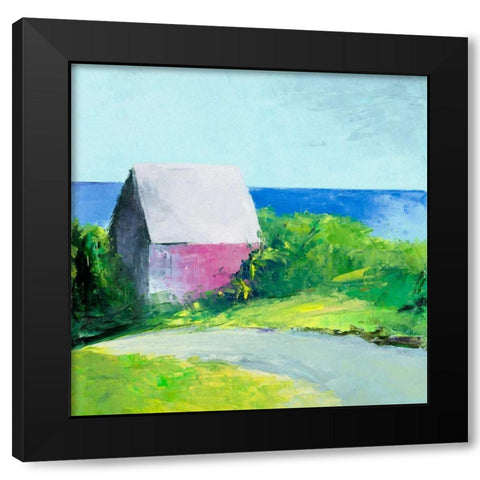 Pink House Black Modern Wood Framed Art Print by Wakefield, Martha