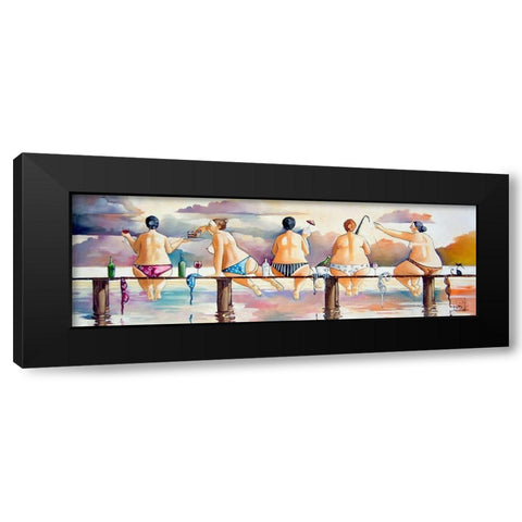 On the Jetty II Black Modern Wood Framed Art Print by West, Ronald