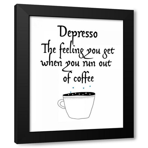 Depresso Black Modern Wood Framed Art Print with Double Matting by Weiss, Jan