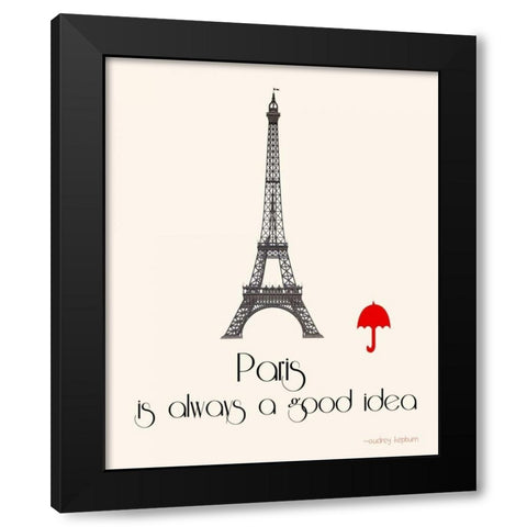 Paris Black Modern Wood Framed Art Print by Weiss, Jan