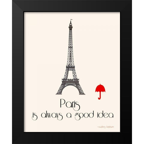 Paris Black Modern Wood Framed Art Print by Weiss, Jan