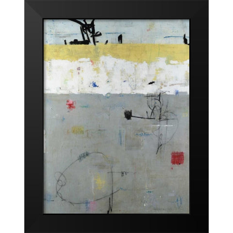 Borderline Black Modern Wood Framed Art Print by Weaverling, Julie