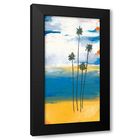 Four Palms Black Modern Wood Framed Art Print by Weiss, Jan