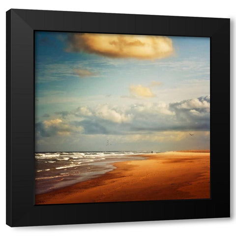 Dream Beach Black Modern Wood Framed Art Print by Wuestenhagen, Dirk