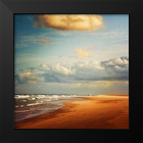 Dream Beach Black Modern Wood Framed Art Print by Wuestenhagen, Dirk