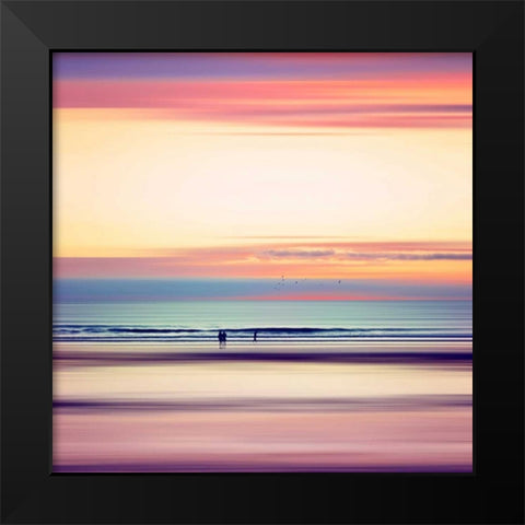 Pastel Horizons Black Modern Wood Framed Art Print by Wuestenhagen, Dirk