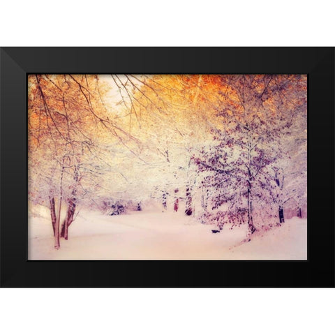 Snowy Sunrise Black Modern Wood Framed Art Print by Wuestenhagen, Dirk