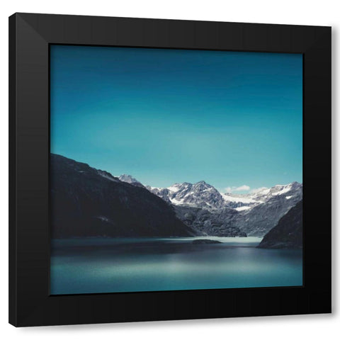 Turquoise Mountain Lake Black Modern Wood Framed Art Print with Double Matting by Wuestenhagen, Dirk