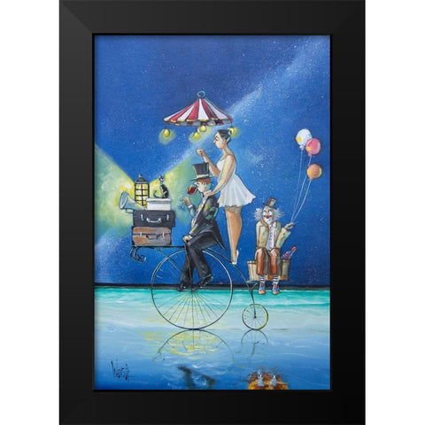 The Circus Is Coming to Town Black Modern Wood Framed Art Print by West, Ronald