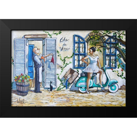 Runaway Bride Black Modern Wood Framed Art Print by West, Ronald