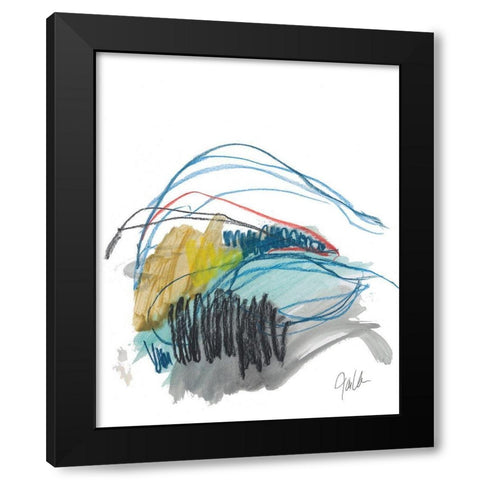 Abstract Landscape No. 19 Black Modern Wood Framed Art Print by Weiss, Jan