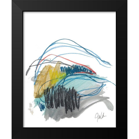 Abstract Landscape No. 19 Black Modern Wood Framed Art Print by Weiss, Jan