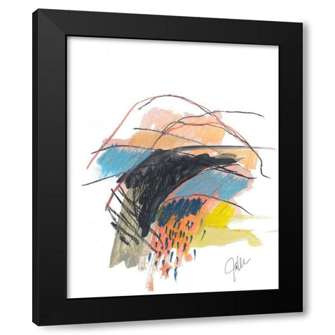 Abstract Landscape No. 29 Black Modern Wood Framed Art Print with Double Matting by Weiss, Jan
