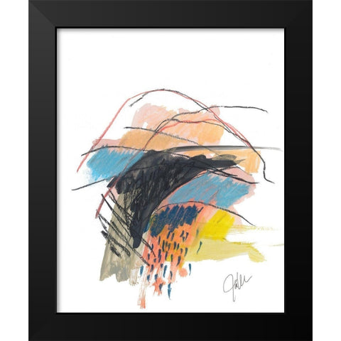 Abstract Landscape No. 29 Black Modern Wood Framed Art Print by Weiss, Jan