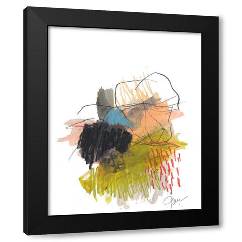 Abstract Landscape No. 30 Black Modern Wood Framed Art Print with Double Matting by Weiss, Jan