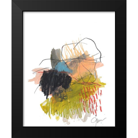 Abstract Landscape No. 30 Black Modern Wood Framed Art Print by Weiss, Jan