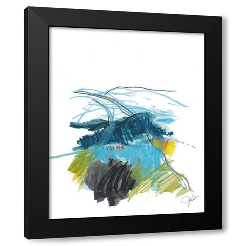 Abstract Landscape No. 33 Black Modern Wood Framed Art Print by Weiss, Jan