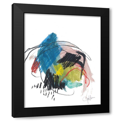 Abstract Landscape No. 36 Black Modern Wood Framed Art Print with Double Matting by Weiss, Jan