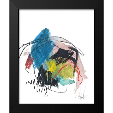 Abstract Landscape No. 36 Black Modern Wood Framed Art Print by Weiss, Jan