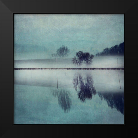 Misty Mirror Black Modern Wood Framed Art Print by Wuestenhagen, Dirk